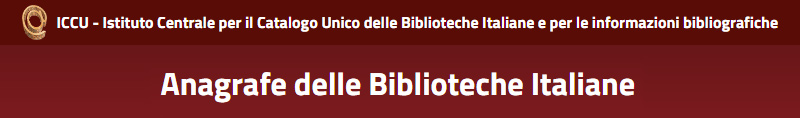 Anagrafe delle Biblioteche Italiane Anagrafe delle Biblioteche Italiane